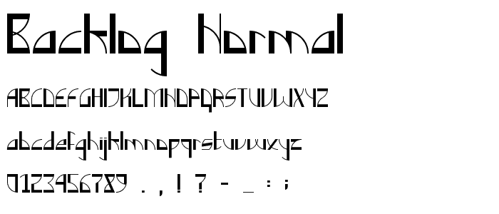 Backlog Normal font